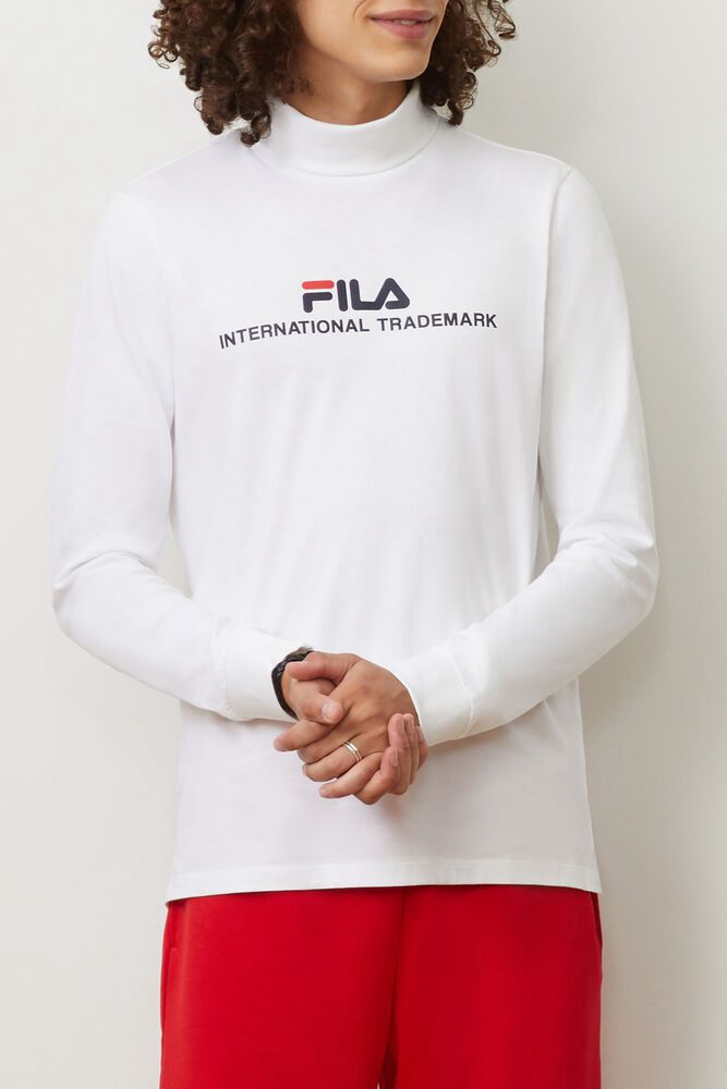 Fila Tričko Panske Aimone Turtleneck Biele - SXJCI4932